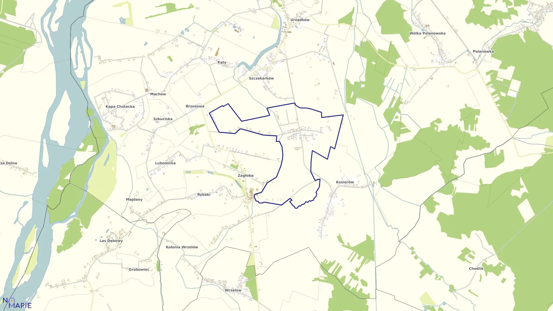 Mapa obrębu 05-KŁODNICA w gminie Wilków