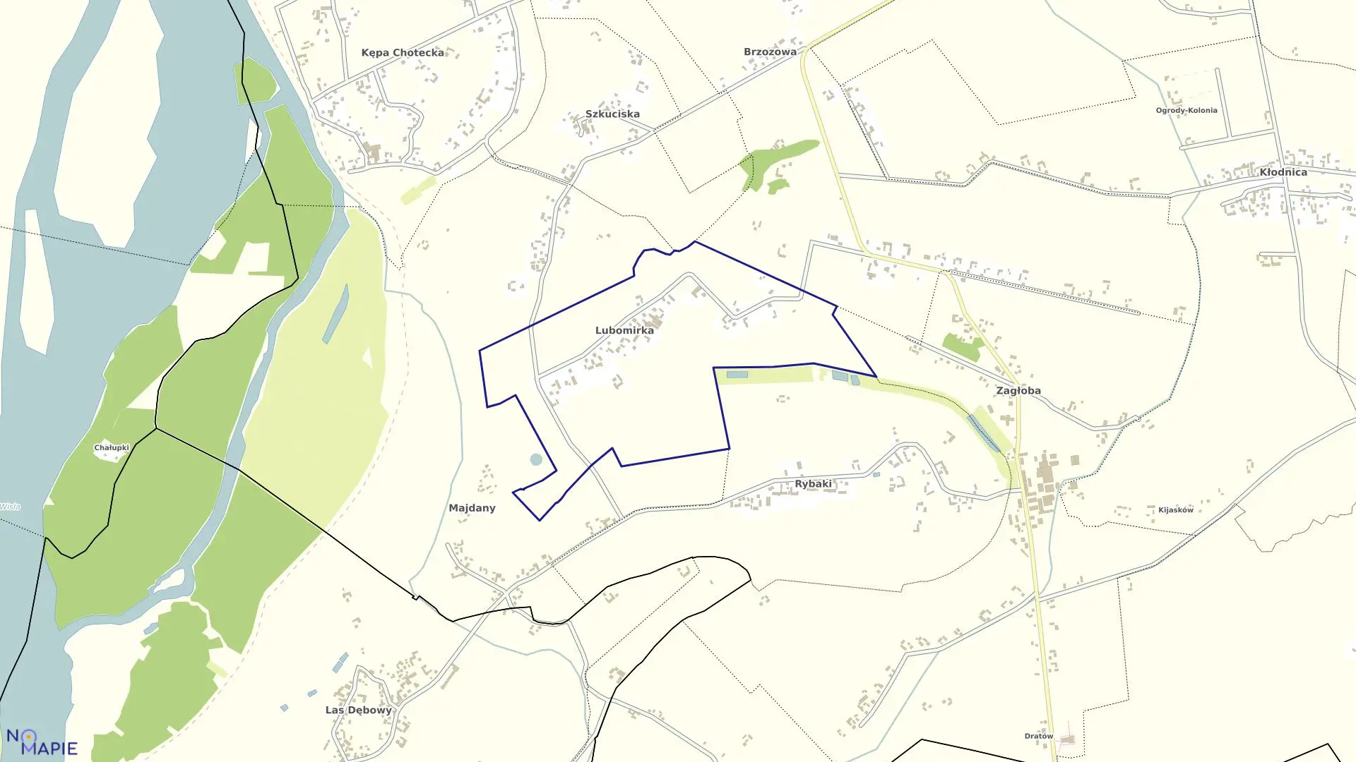 Mapa obrębu 07-LUBOMIRKA w gminie Wilków