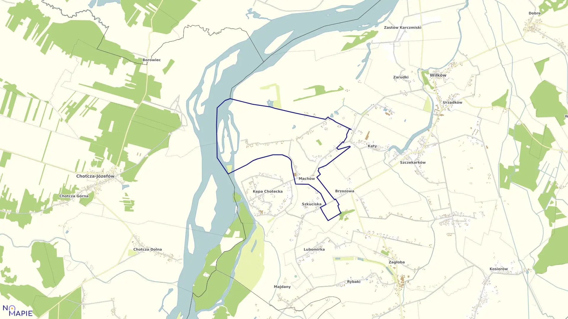 Mapa obrębu 08-MACHÓW w gminie Wilków