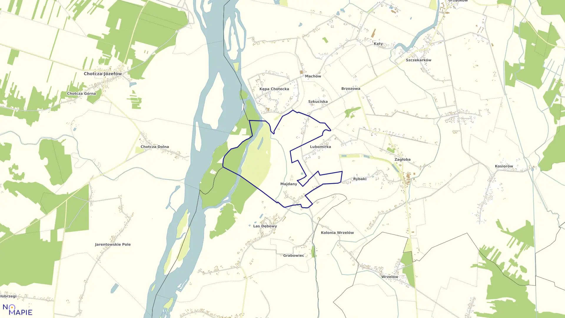 Mapa obrębu 09-MAJDANY w gminie Wilków