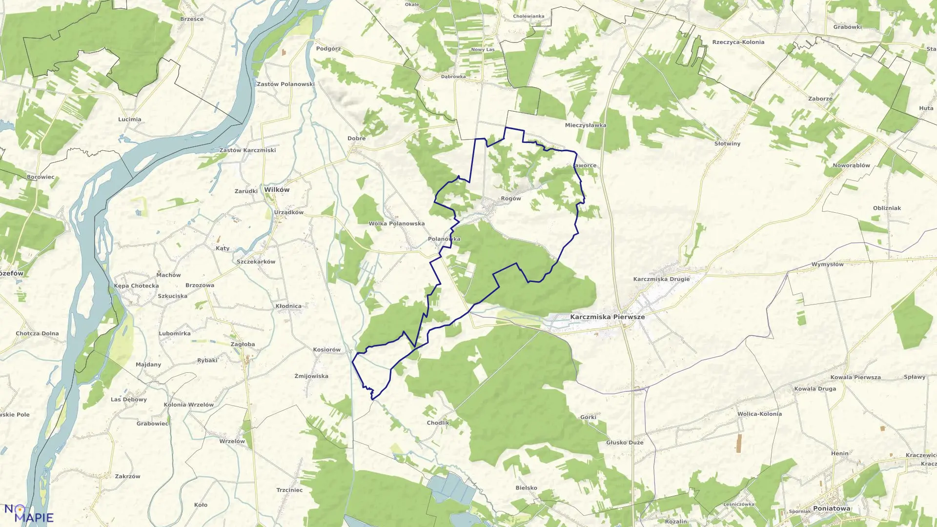 Mapa obrębu 12-ROGÓW w gminie Wilków