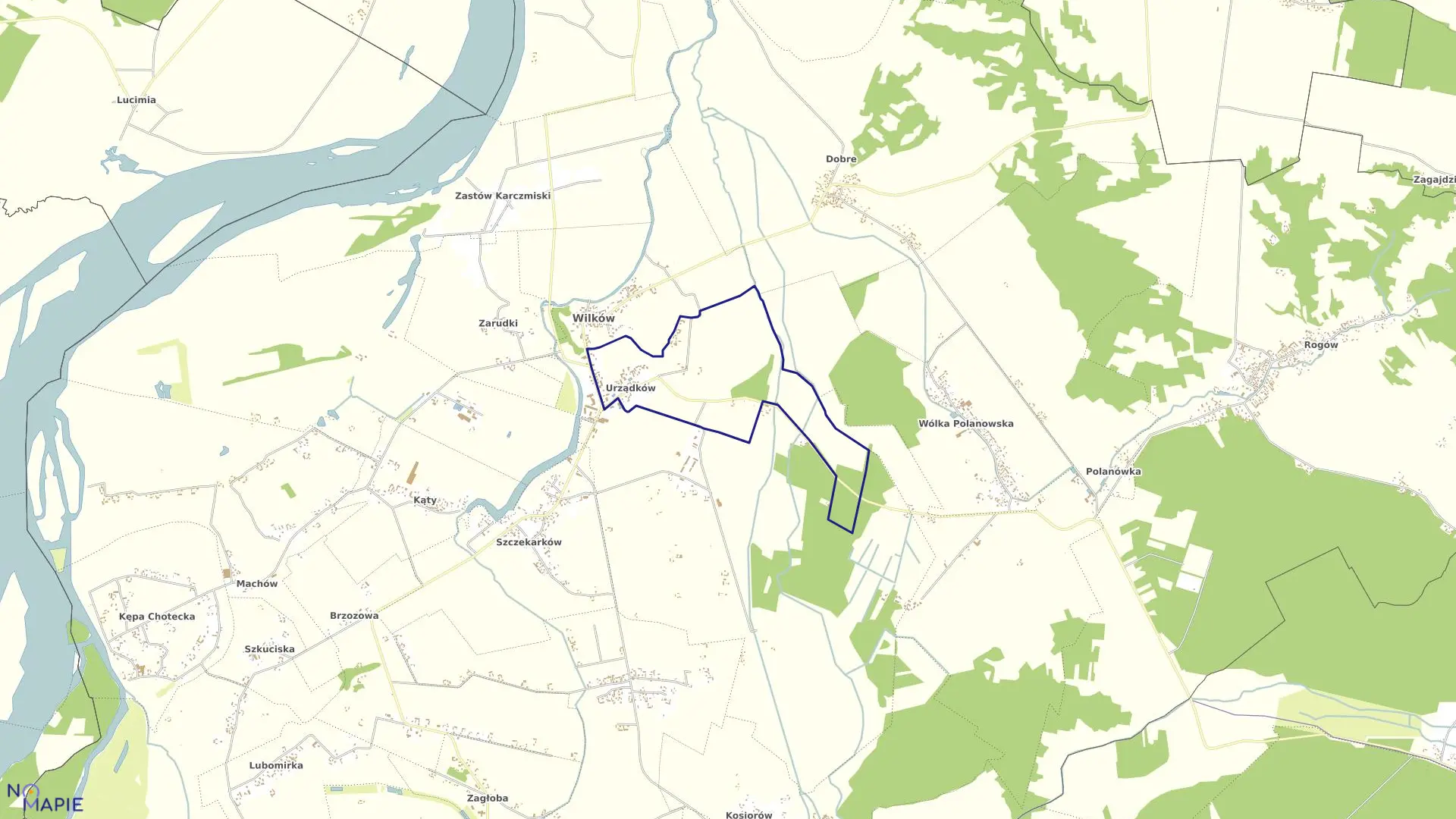 Mapa obrębu 17-URZĄDKÓW w gminie Wilków