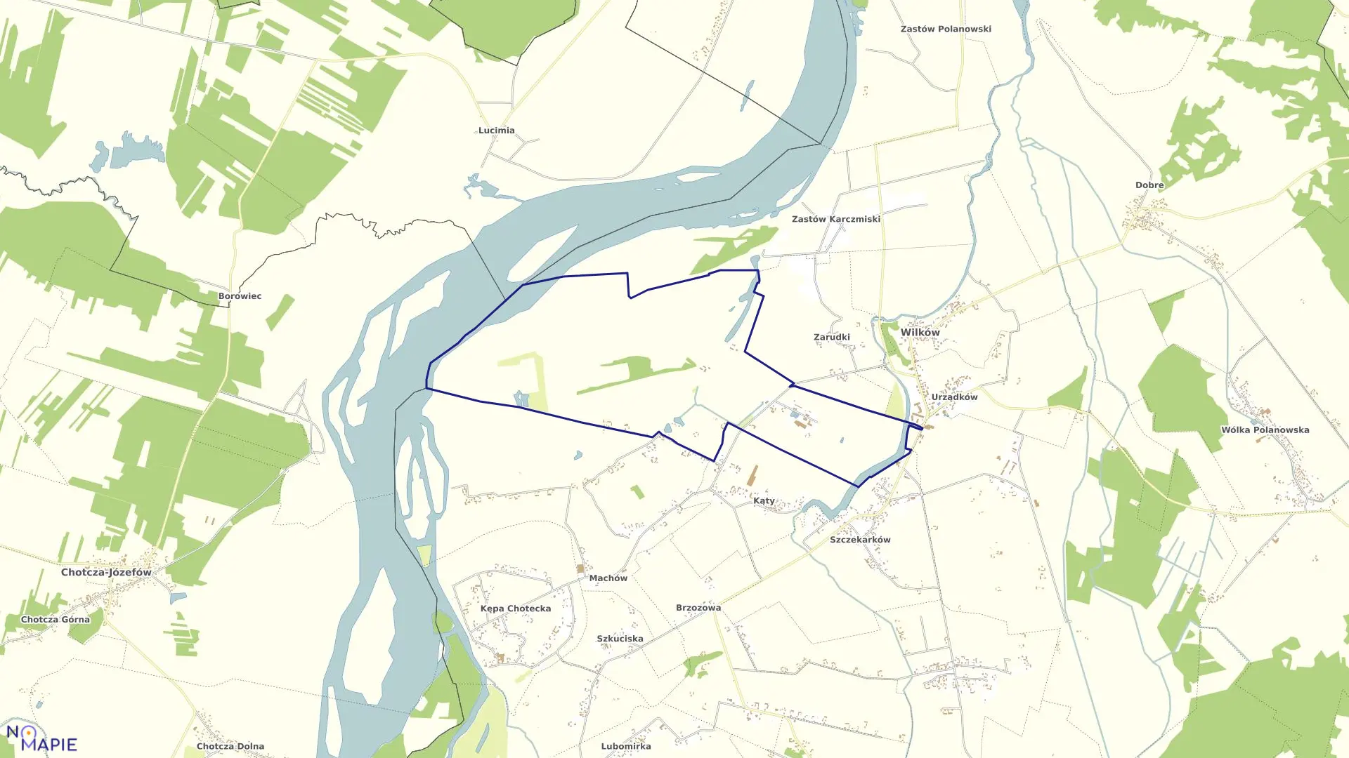 Mapa obrębu 19-WILKÓW-KOLONIA w gminie Wilków