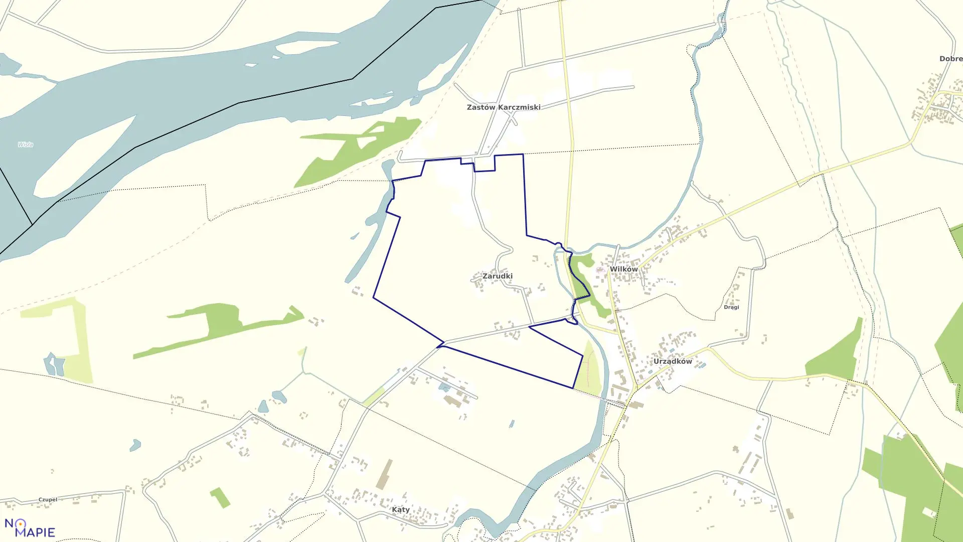 Mapa obrębu 23-ZARUDKI w gminie Wilków