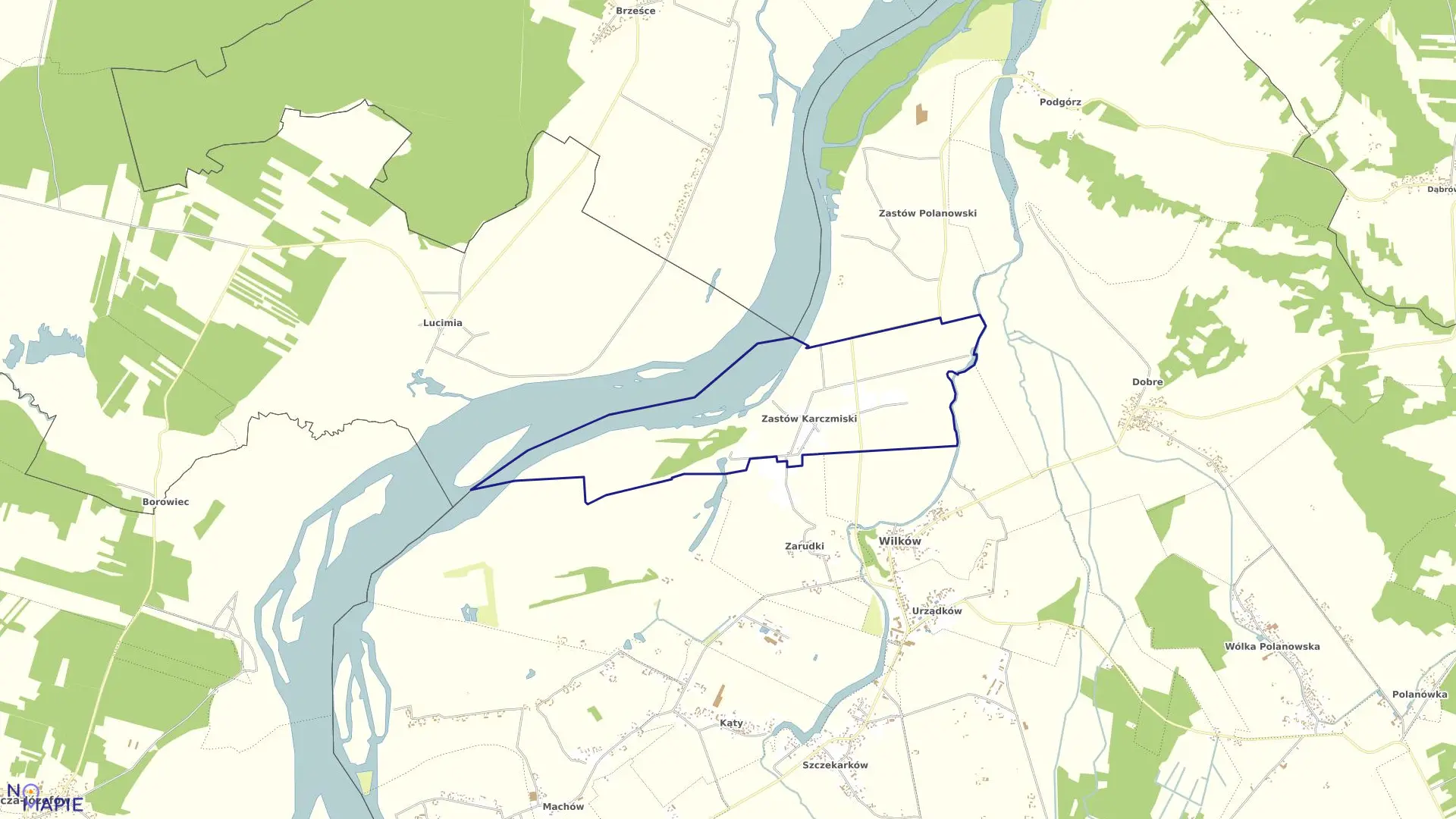 Mapa obrębu 24-ZASTÓW KARCZMISKI w gminie Wilków