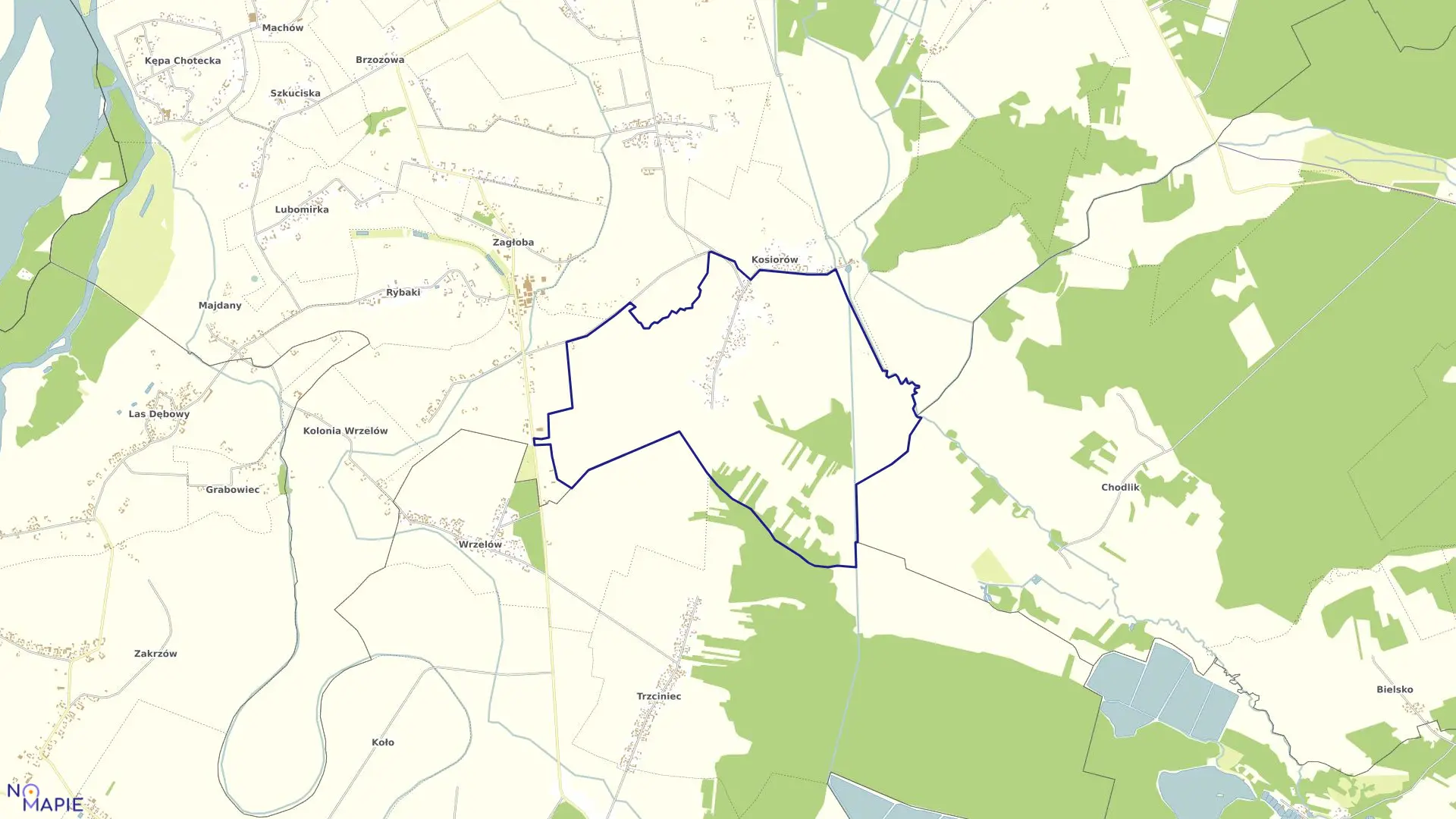 Mapa obrębu 26-ŻMIJOWISKA w gminie Wilków